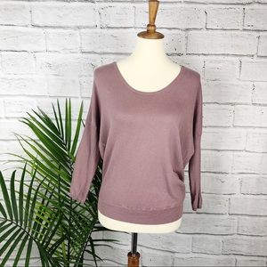 Aqua | Mauve Sweater with Button Up Back